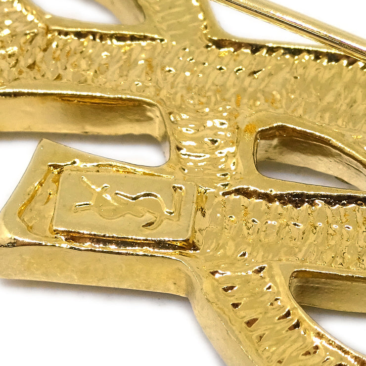 Yves Saint Laurent Brooch Pin Rhinestone Gold