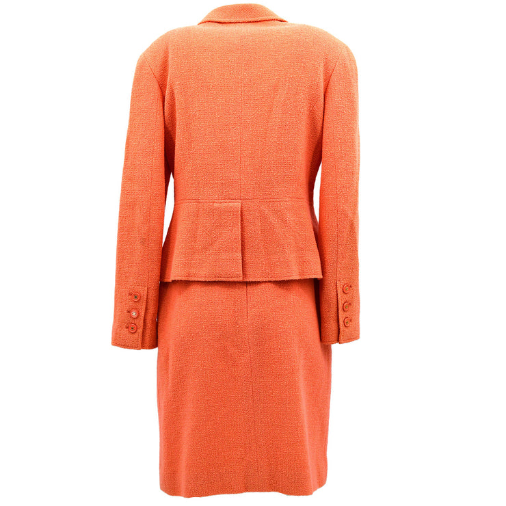 Chanel Setup Suit Jacket Skirt Orange 97P #42