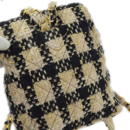 Chanel Beige Black Tweed Duma Backpack Large