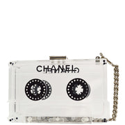 Chanel Clear Acrylic Cassette Tape Clutch Bag 04P
