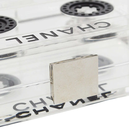 Chanel Clear Acrylic Cassette Tape Clutch Bag 04P