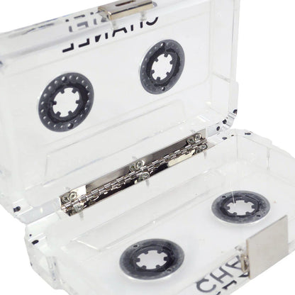 Chanel Clear Acrylic Cassette Tape Clutch Bag 04P