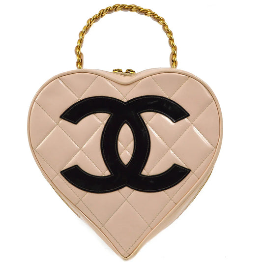 Chanel 1994-1996 Light Pink Heart Vanity Handbag