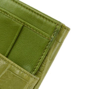 プラダ 二つ折り財布 グリーン クロコダイル
