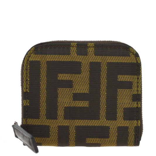 Fendi 2000 Brown Zucca Coin Case Wallet