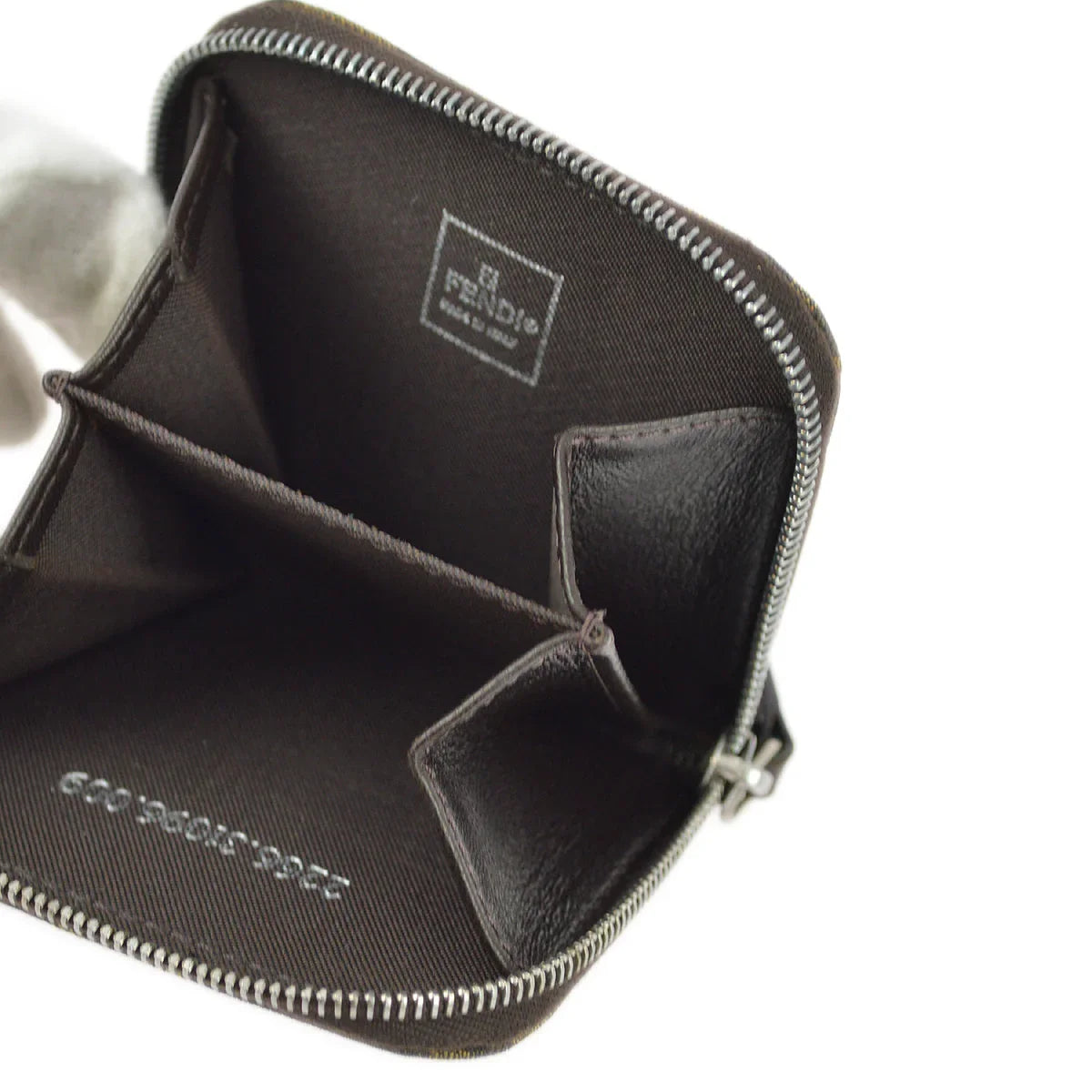 Fendi 2000 Brown Zucca Coin Case Wallet