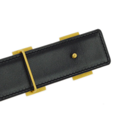 Hermes 1997 Brown Courchevel Constance Reversible Belt #65 Small Good