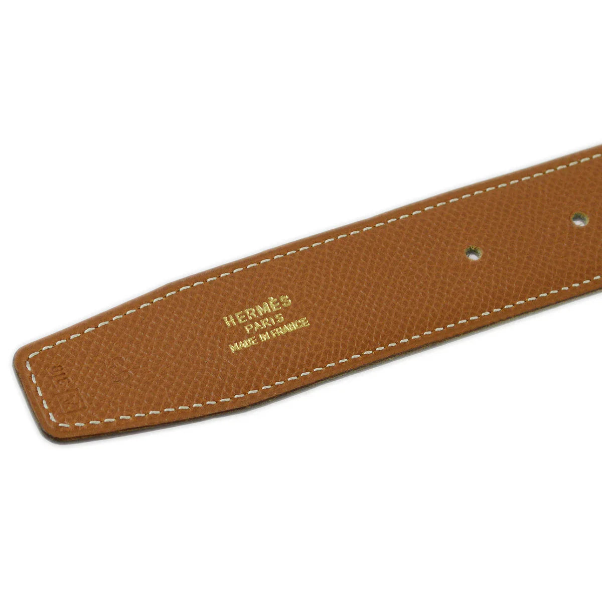 Hermes 1997 Brown Courchevel Constance Reversible Belt #65 Small Good