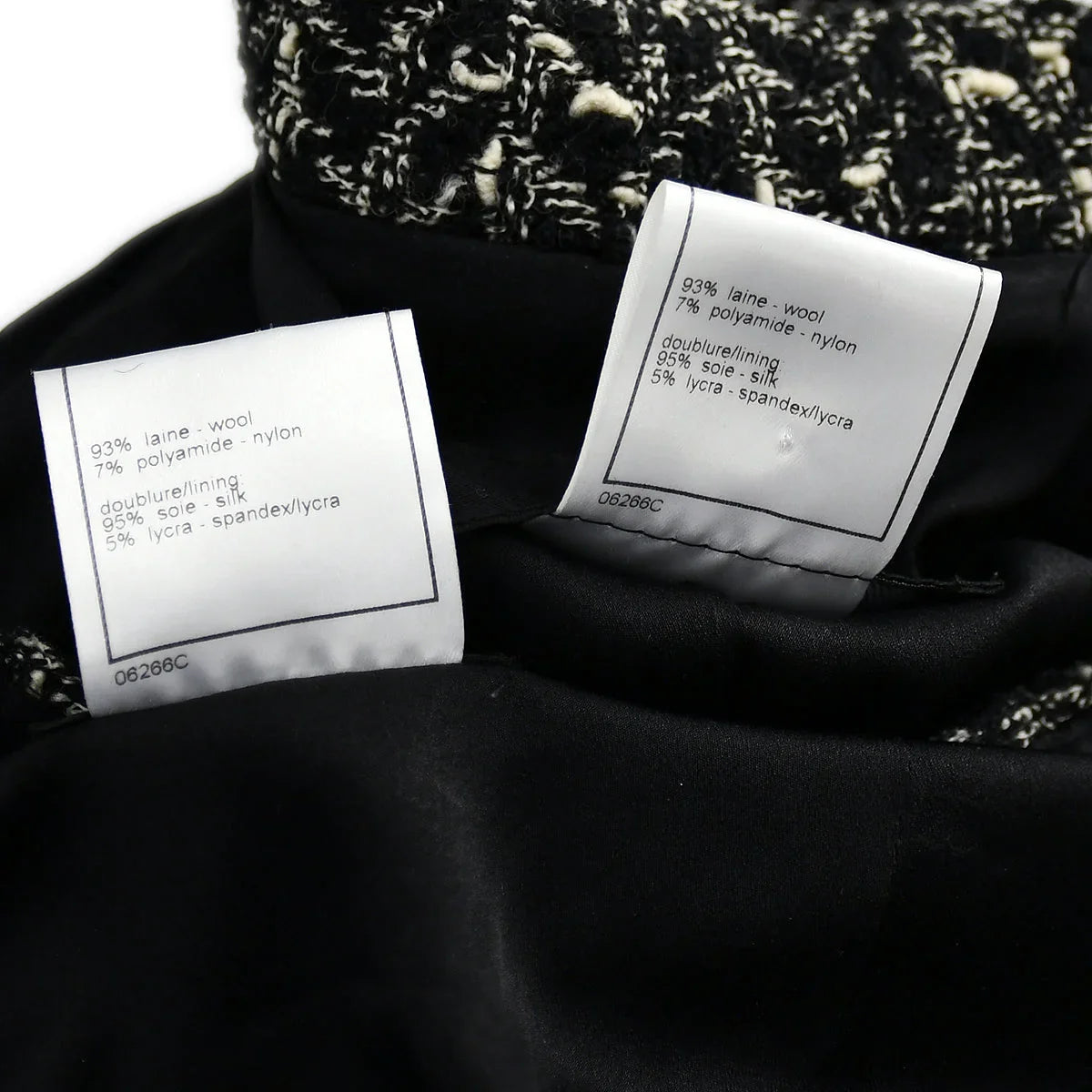 Chanel Jacket Skirt Suit Black 97A #46