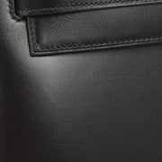 Hermes * 2003 Black Box Calf Kelly 32 Guilloche Sellier 2way Shoulder Handbag
