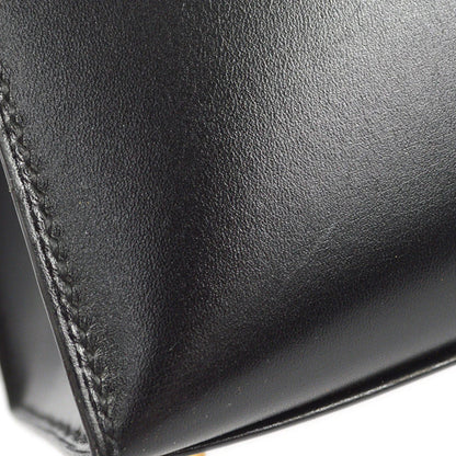Hermes * 2003 Black Box Calf Kelly 32 Guilloche Sellier 2way Shoulder Handbag