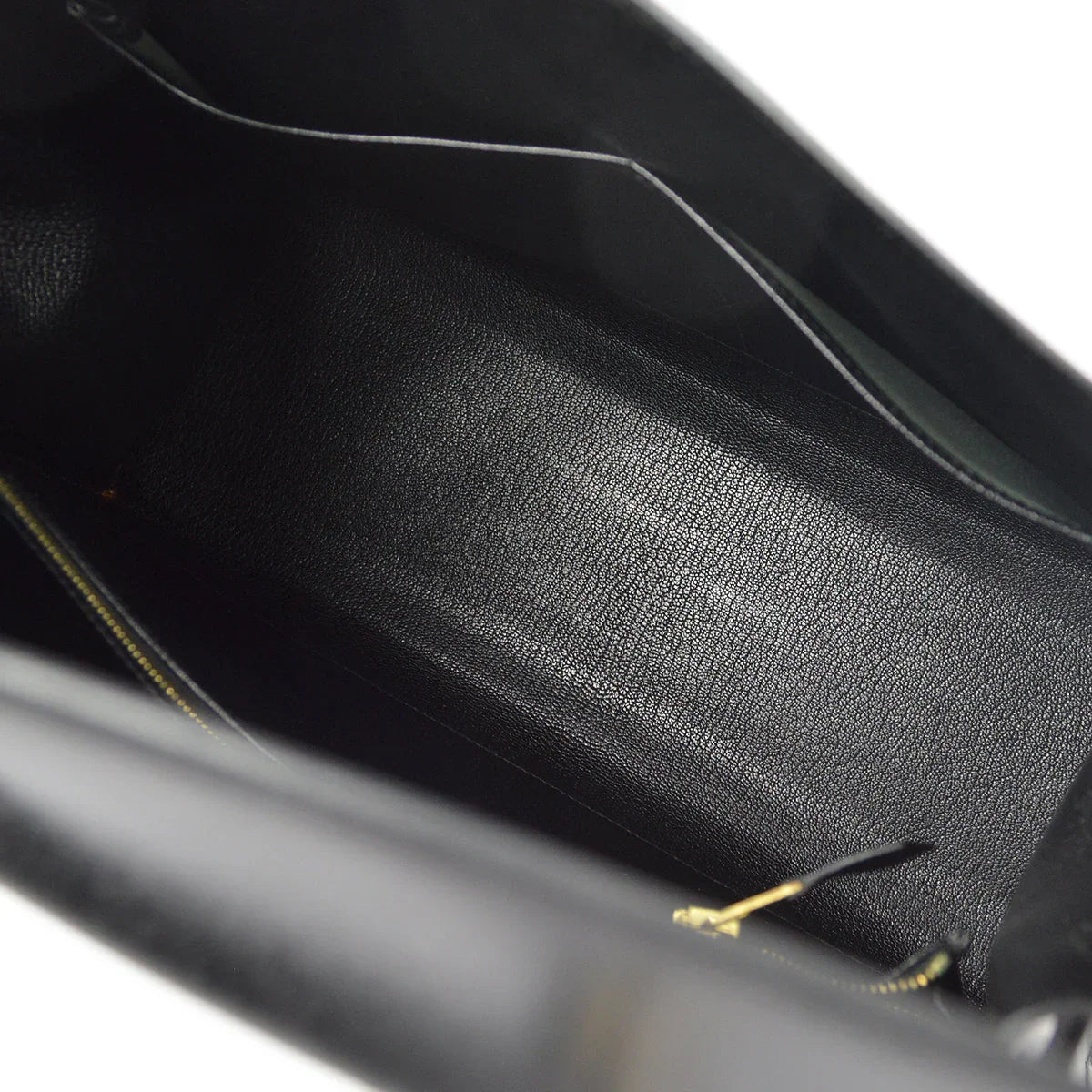 Hermes * 2003 Black Box Calf Kelly 32 Guilloche Sellier 2way Shoulder Handbag