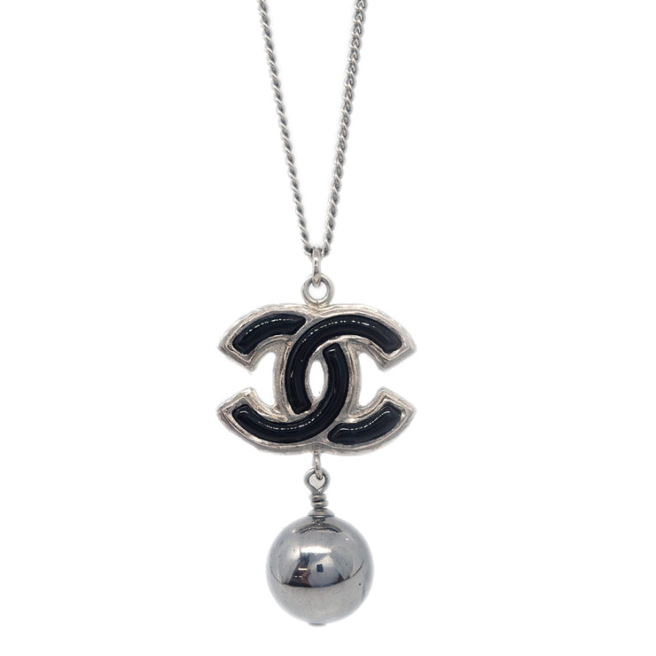 Chanel CC Chain Necklace Pendant Silver B13B