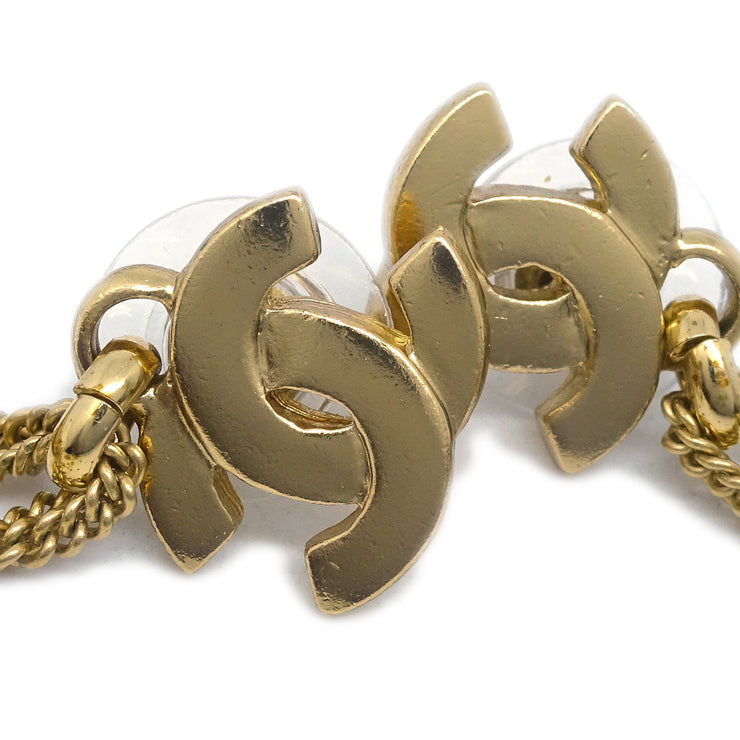 Chanel Bag Dangle Pierced Earrings Gold 02P
