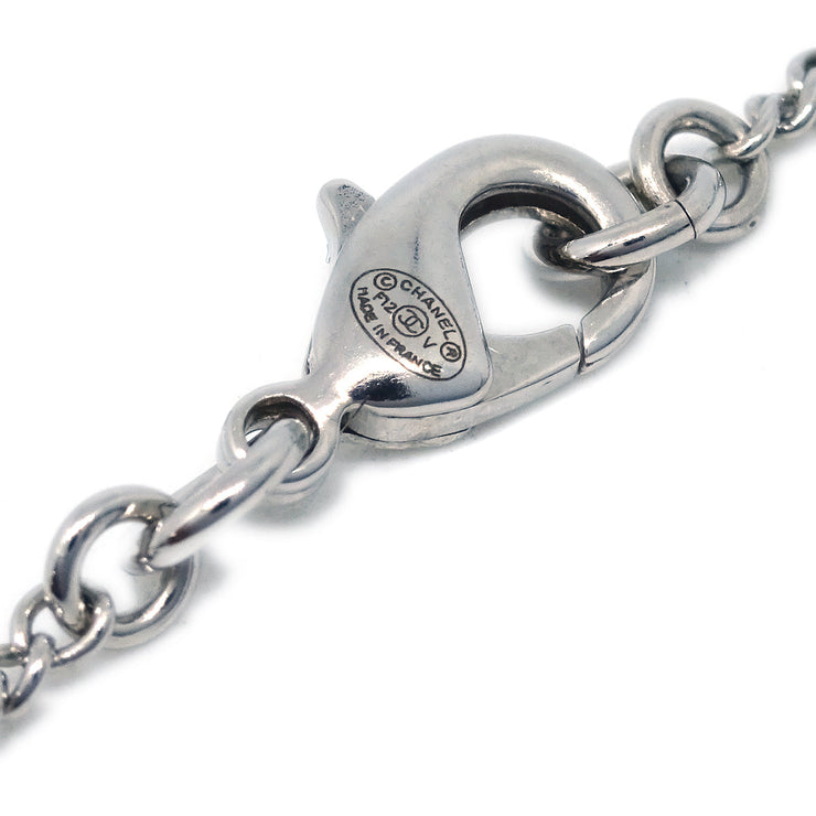 Chanel CC Chain Necklace Pendant Rhinestone Silver F12V