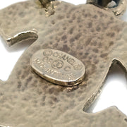 Chanel Rhinestone Piercing Earrings Gold 08C