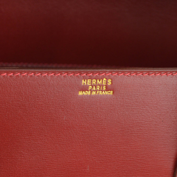 Hermes 2003 Rouge Vif Box Calf Drag 2 32 Handbag