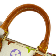 Damage Louis Vuitton White Monogram Multicolor Mini Speedy 2way Shoulder Handbag M92645