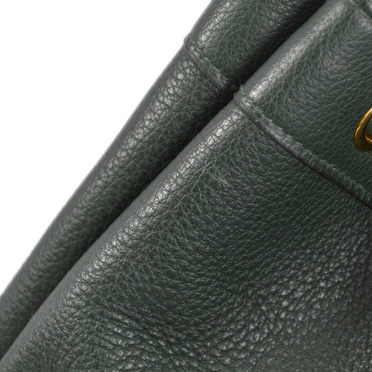 Hermes 1998 Green Taurillon Clemence Market GM Drawstring Shoulder Bag