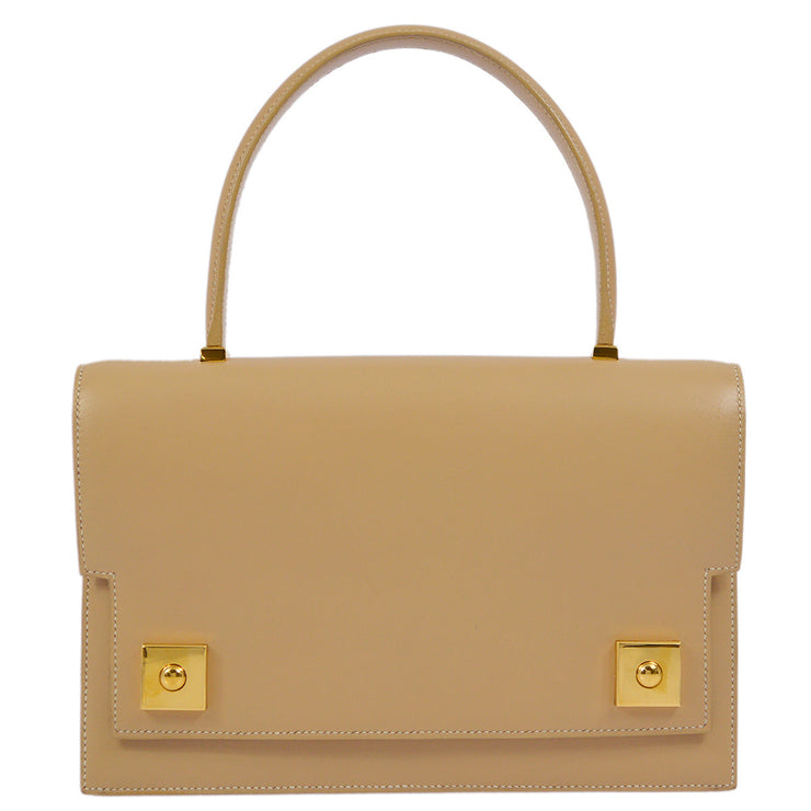 Hermes 1996 Beige Box Calf Piano Handbag