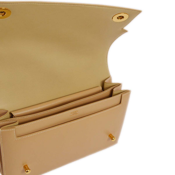 Hermes 1996 Beige Box Calf Piano Handbag