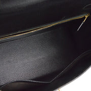 Hermes 1995 Black Ardennes Kelly 32 Sellier 2way Shoulder Handbag