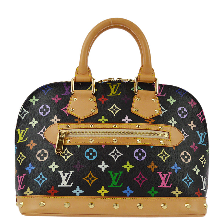 Louis Vuitton 2003 Black Monogram Multicolor Alma Handbag M92646