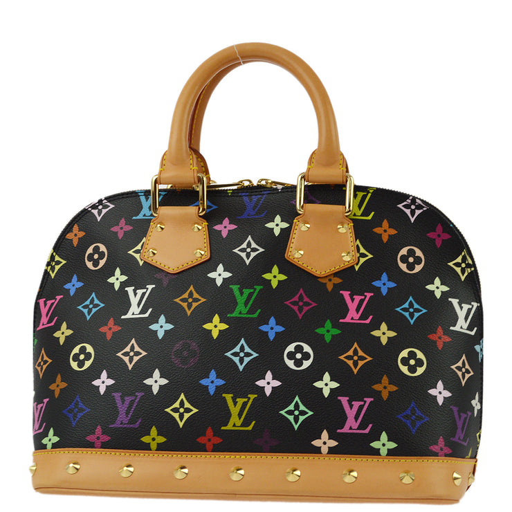 Louis Vuitton 2003 Black Monogram Multicolor Alma Handbag M92646