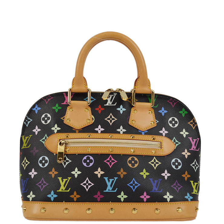 Louis Vuitton 2004 Black Monogram Multicolor Alma Handbag M92646