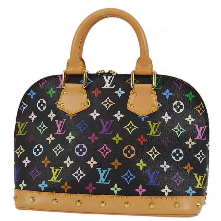 Louis Vuitton 2004 Black Monogram Multicolor Alma Handbag M92646