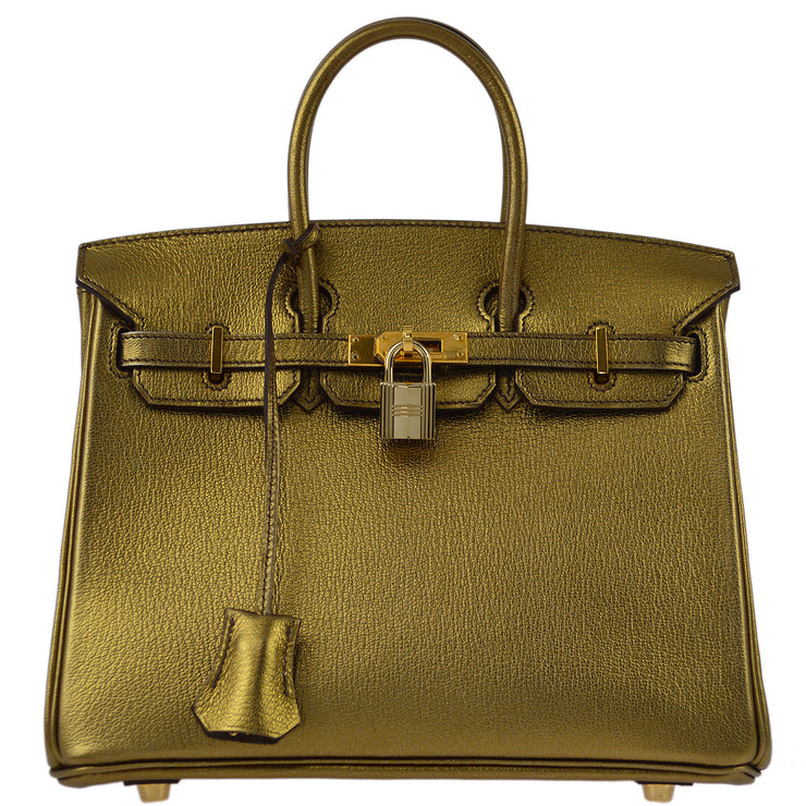 Hermes * 2004 Gold Chevre Birkin 25 Handbag