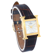 Hermes H Watch Ref.HH1.185 18KYG Crocodile