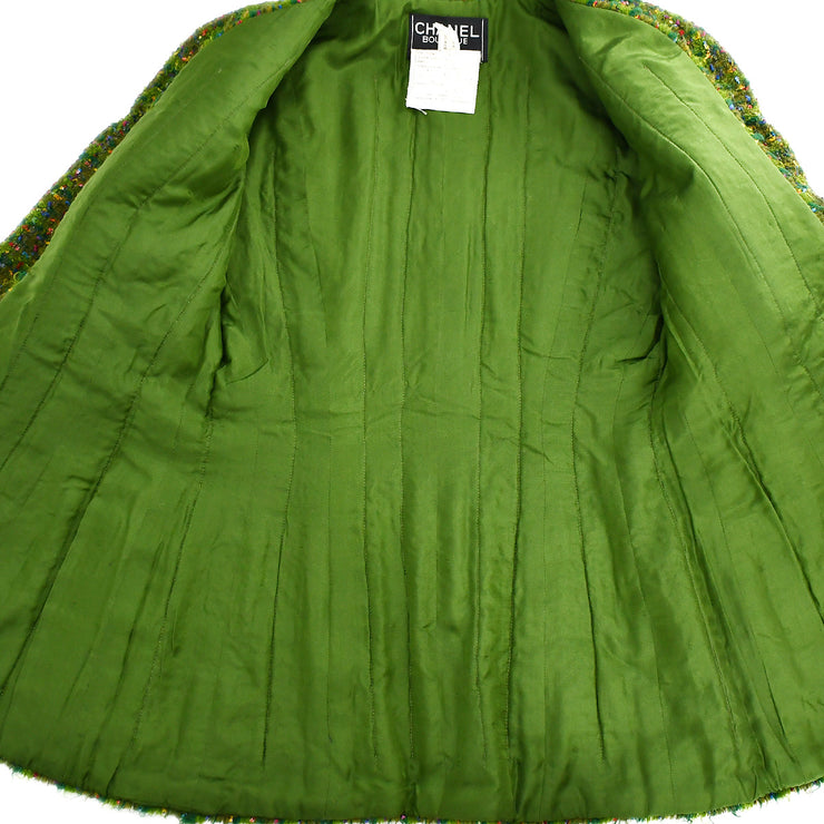Chanel Collarless Jacket Green 23 #38