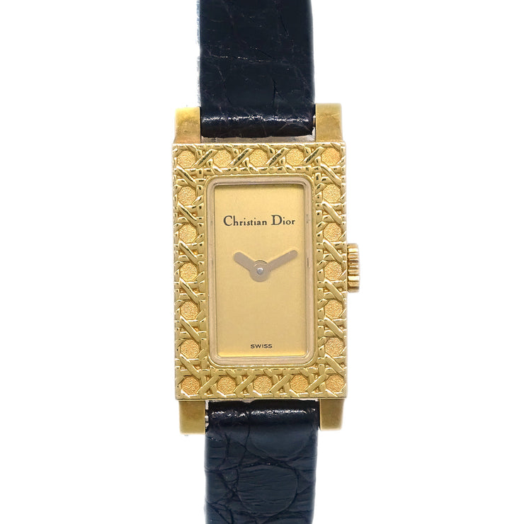 Christian Dior D92-169 La Parisienne Watch 18KYG Black Crocodile