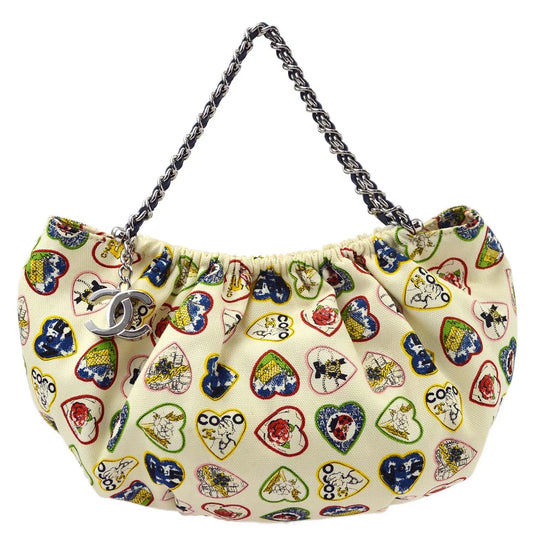 Chanel 2006 Canvas Valentine Chain Handbag