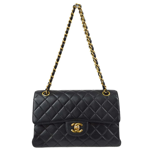 Chanel Black Lambskin Double Sided Classic Flap Shoulder Bag