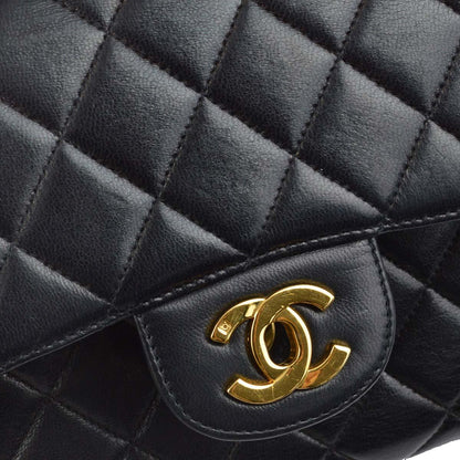 Chanel Black Lambskin Double Sided Classic Flap Shoulder Bag