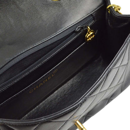 Chanel 1996-1997 Black Lambskin Small Diana Shoulder Bag