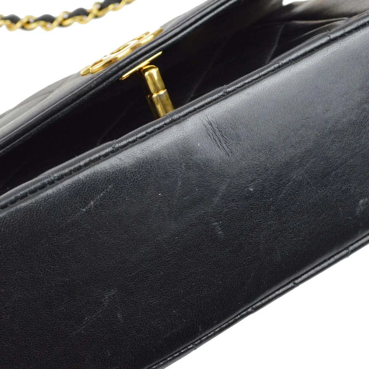 Chanel 1996-1997 Black Lambskin Small Diana Shoulder Bag