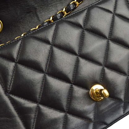 Chanel 1996-1997 Black Lambskin Small Diana Shoulder Bag
