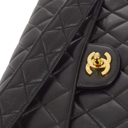 Chanel 1996-1997 Black Lambskin Double Sided Classic Flap Handbag