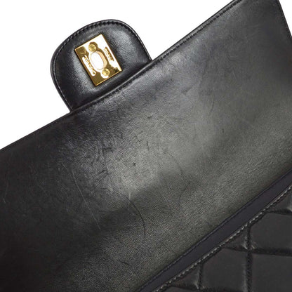 Chanel 1996-1997 Black Lambskin Double Sided Classic Flap Handbag
