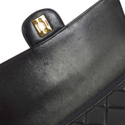 Chanel Black Lambskin Double Sided Classic Flap Handbag