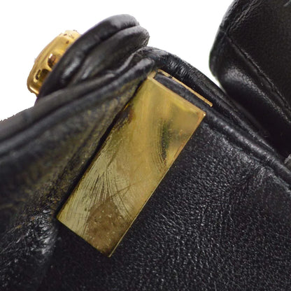 Chanel 1996-1997 Black Lambskin Double Sided Classic Flap Handbag