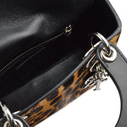 Christian Dior Brown Pony Hair Lady Dior Cannage 2way Shoulder Handbag