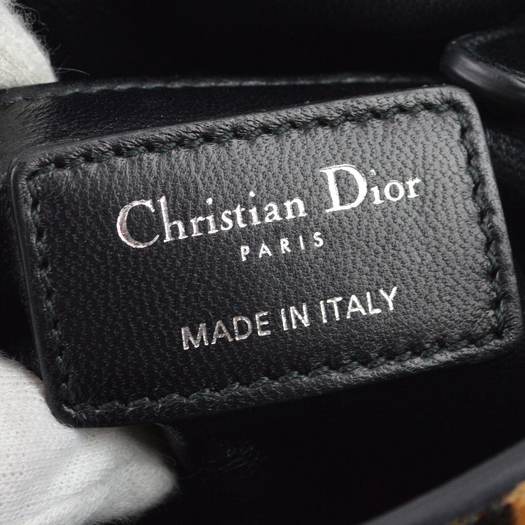 Christian Dior Brown Pony Hair Lady Dior Cannage 2way Shoulder Handbag
