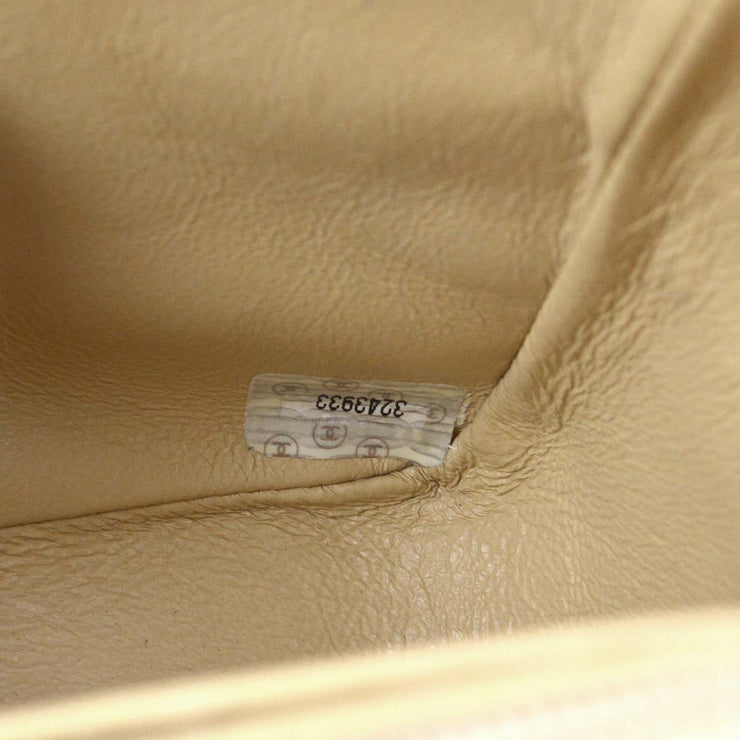 Chanel Beige Lambskin V Stitch Shoulder Bag