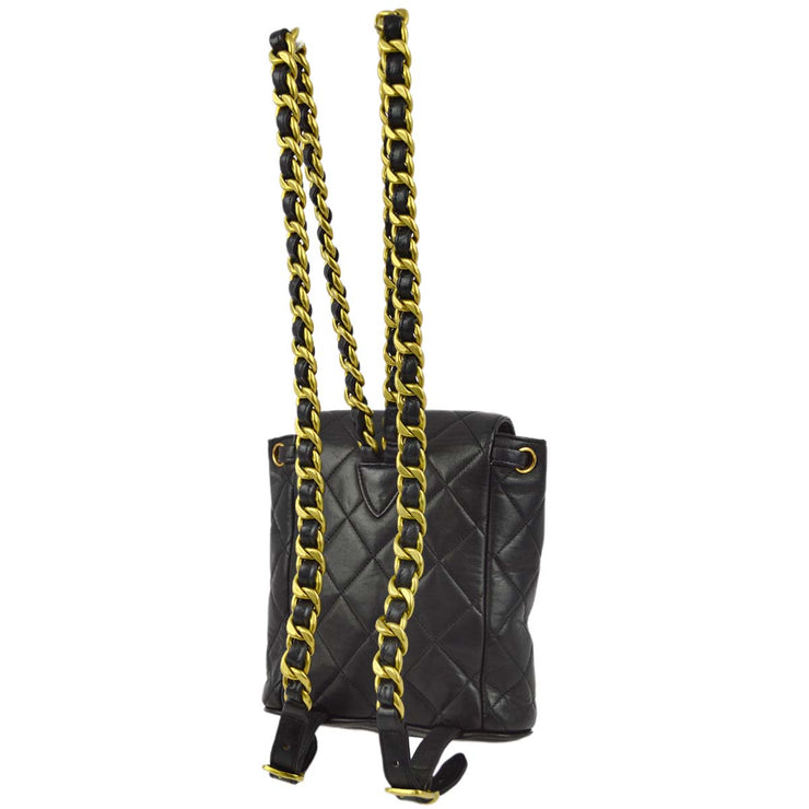 Chanel Black Lambskin Duma Backpack Small