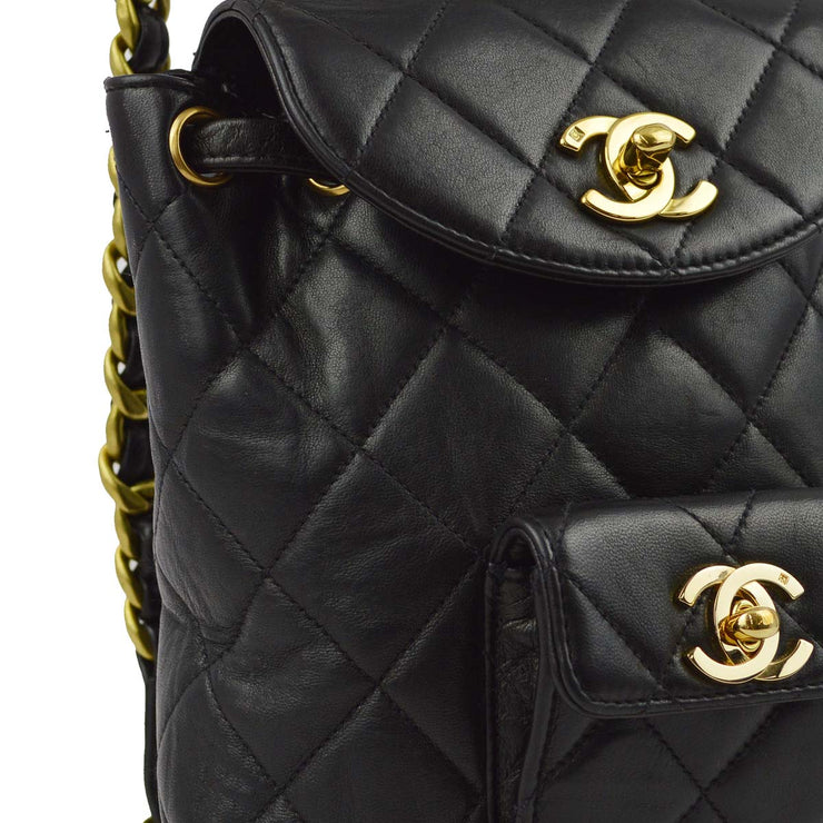 Chanel Black Lambskin Duma Backpack Small