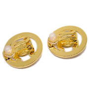 Chanel CC Turnlock Button Earrings Gold Clip-On 97P